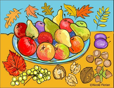 Sunt modele mai variate pentru a imprima și. Nicole's Free Coloring Pages: Autumn fruits * Coloring page * Desene de colorat cu toamna
