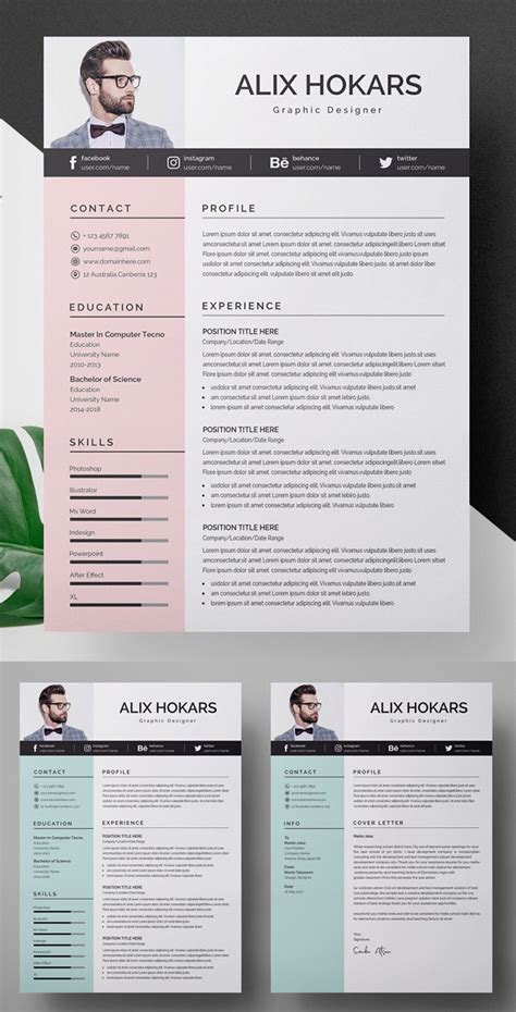 Download sample resume templates in pdf, word formats. 23 Creative Resume Templates with Cover Letters | Design ...