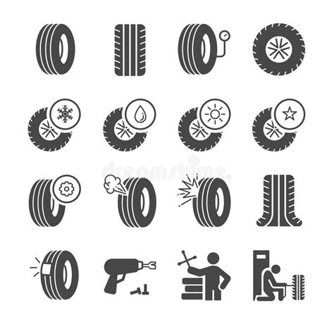 Tire Icons Set Stock Vector Illustration Of Service 97045115
