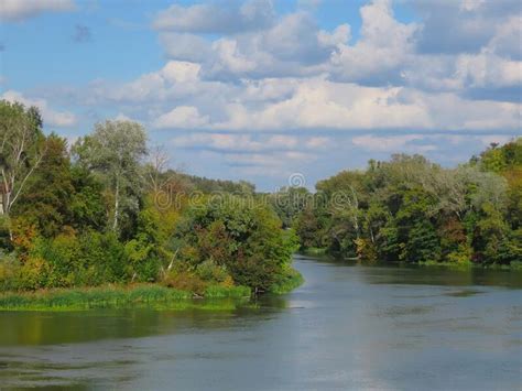 A Beautiful Autumn Landscape In Ukraine Stock Photo Image Of River