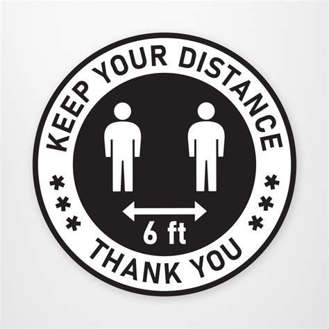 Social Distancing Floor Decal 6 Lodging Kit Company