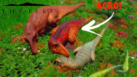 The Isle Acrocanthosaurus And Utah Raptor Pack Fight Progression Herd