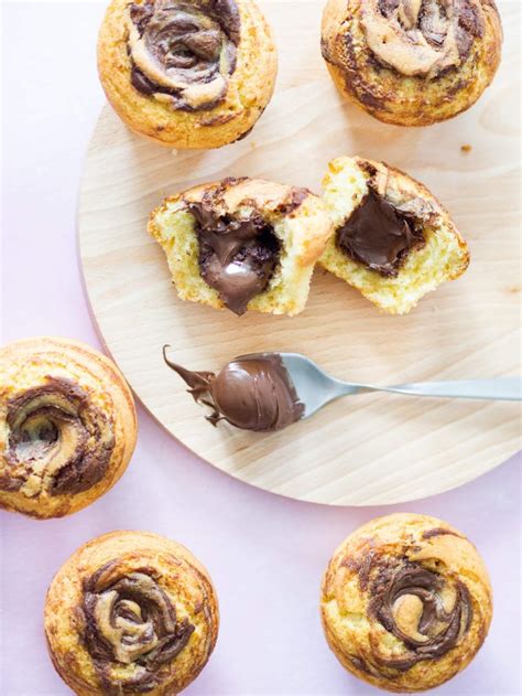 Schokolade und kirschen sind sowieso schon eine geniale kombination. Rezept: Nutella Swirl Muffins mit weichem Kern Einfach ...