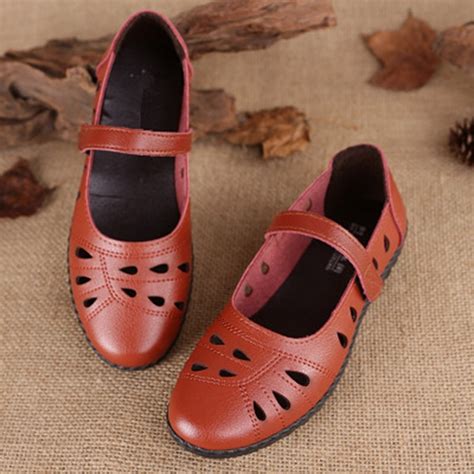 Zzpohe Women Shoes Spring Fashion Leather Ladies Mary Jane Flats Shoes