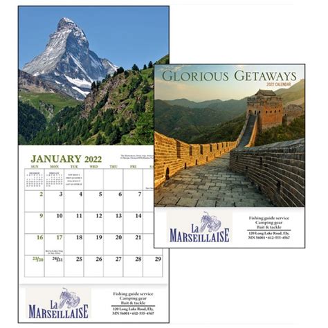 Custom Printed Glorious Getaways Mini Wall Calendars Wall Calendars