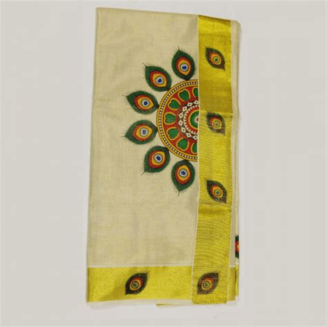 Premium Tissue Kerala Saree 6b3719 B20 Dhotinet