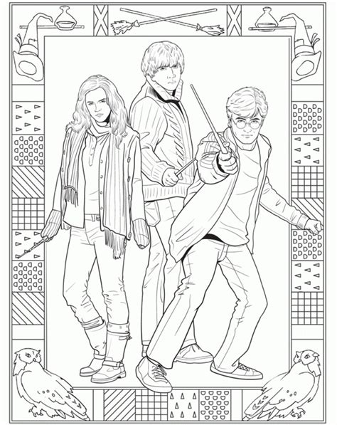 Harry, Hermione and Ron Coloring Page  Free Printable Coloring Pages