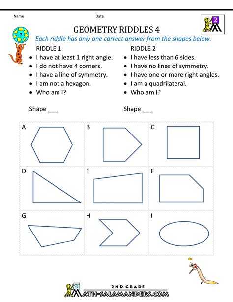 Fourth Grade Math Activities With Geometry