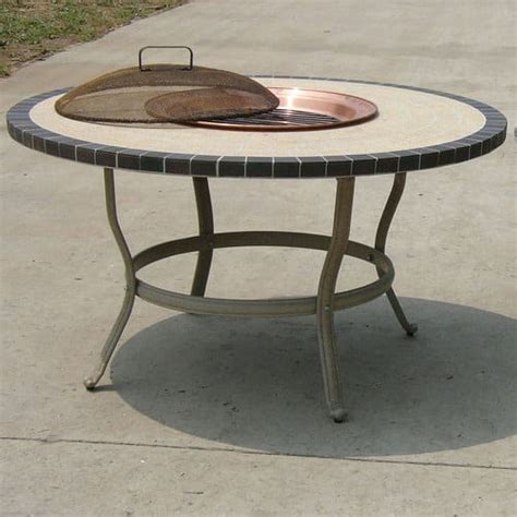 Oakland Living Stone Art Aluminum Wood Burning Fire Pit Table