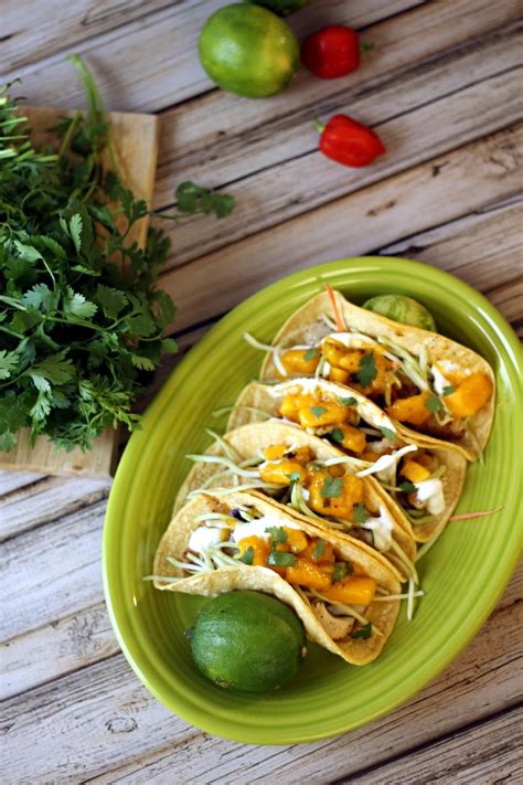 Baja fish taco's with radish slaw and crema sauce. Skinny Baja Fish Tacos - The Wanderlust Kitchen