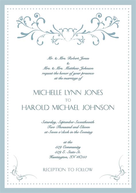 Sample Wedding Invitation Cards In English Sample Wedding Invitation