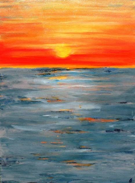 Sky Abstract Painting Ocean Sunset Painting On Canvas Landscape