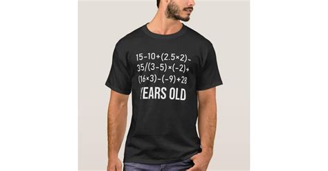 60 Years Old Algebra Equation 60th Birthday Math T Shirt Zazzle