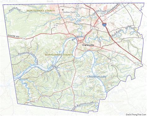 Map Of Montgomery County Tennessee