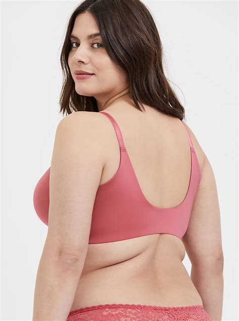 Plus Size Rose Pink Front Clasp 360° Back Smoothing™ Lightly Lined T