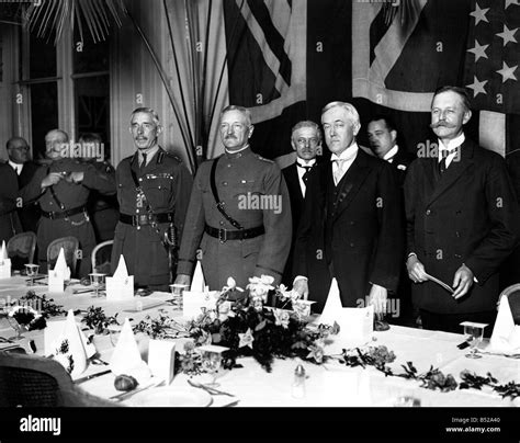 Signing Of The Peace Treaty Woodrow Wilson 2nd From Right General