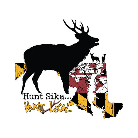 Maryland Flag Sika Hunting Decal Sika Window Sticker