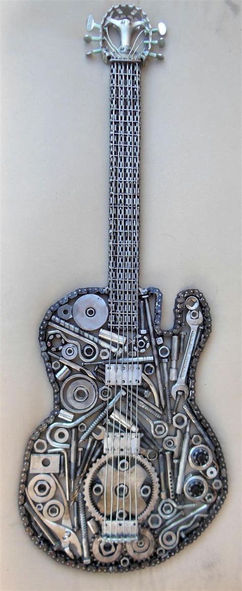 Custom Welded Metal Electric Guitar Etsy Scrap Metal Art Metal