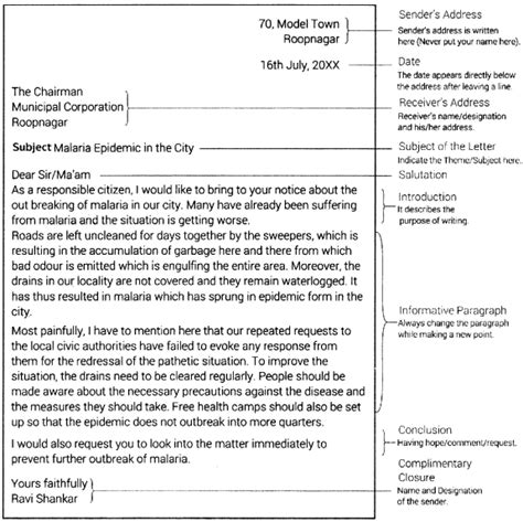 Letter Writing In English For Class 9 Letter Images
