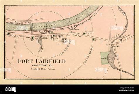 Map Of Fort Fairfield 1890 Stock Photo Alamy