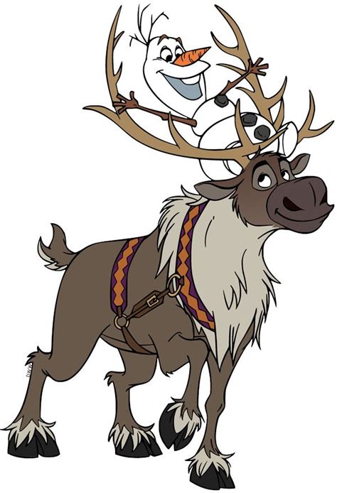 Clip Art Of Olaf Hitching A Ride With Sven From Disneys Frozen Disney
