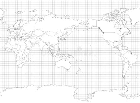 Mapa En Blanco Del Esquema Simple Del Mundo Ilustracion Del Vector