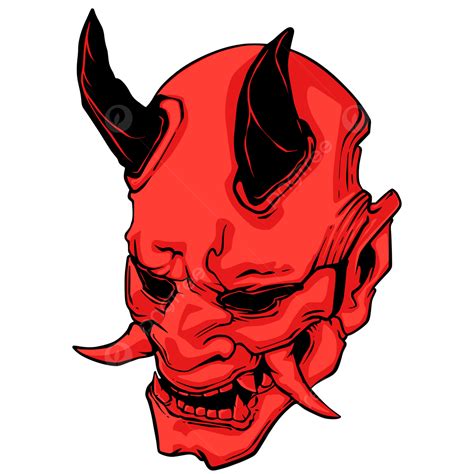 Oni Mask Vector Illustration Skull Devil Oni Mask Skull Devil Mascot