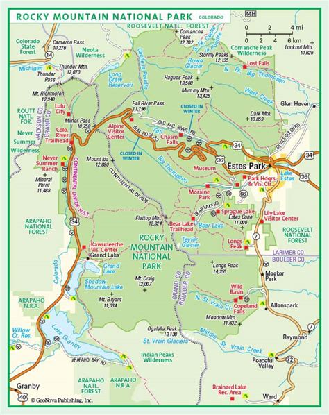 Rocky Mountain National Park Wall Map By Geonova Mapsales