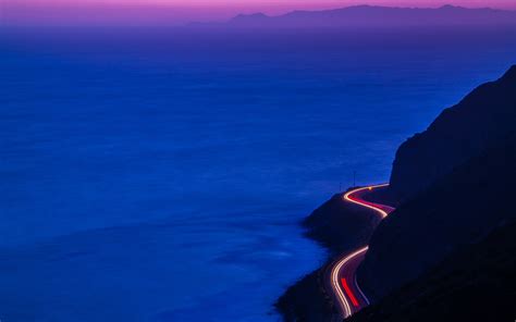 Light Trails Road Mountains Hd Nature 4k Wallpapers Images