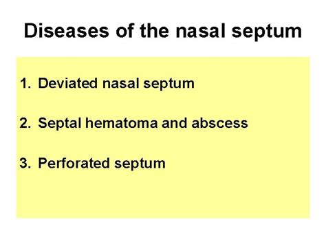 Diseases Of The Nasal Septum Epistaxis Turbinate Hypertrophy