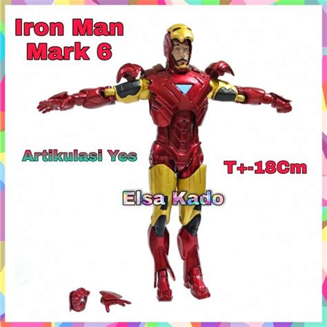 Jual Action Figure Iron Man Mark 6 Tony Face Ironman Mk6 Zd Toys Di