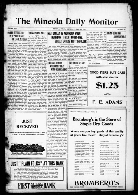 The Mineola Daily Monitor (Mineola, Tex.), Vol. 1, No. 27, Ed. 1