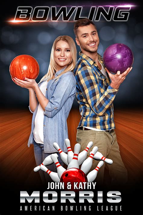 Player Banner Sports Photo Template Bowling Photoshop Layered