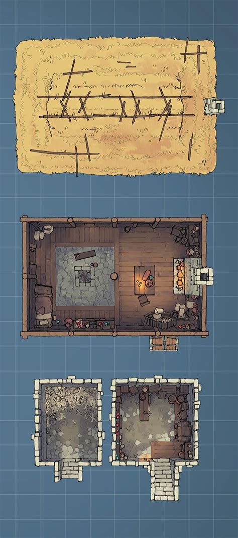 The Sinister Cabin Battle Map Dungeon Room Dungeon Maps House Map