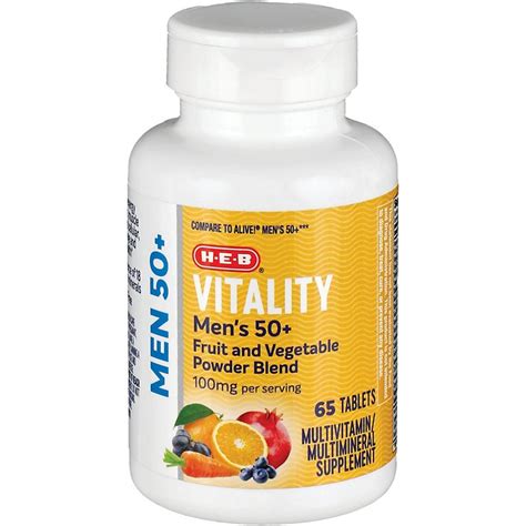 H E B Vitality Mens 50 Plus Multivitamin Tablets Shop Vitamins