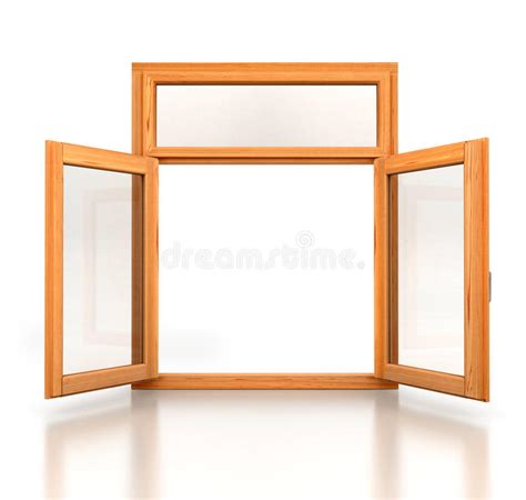 Open Window Against A White Wall And The Cloudy Stock Image Image Of