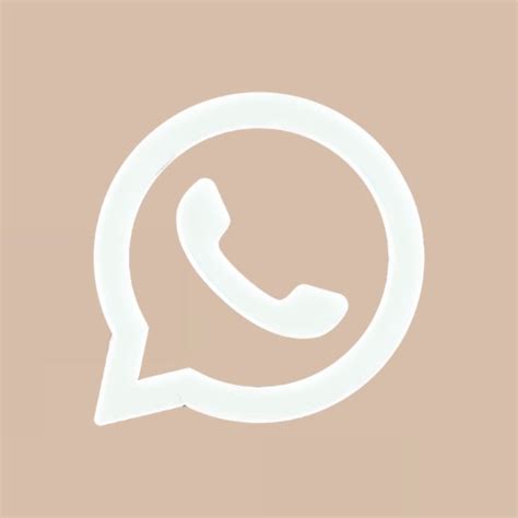 Whatsapp Icon White Beige Icône Application Fond Décran Téléphone