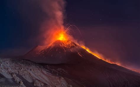 Hd Wallpaper Volcanic Eruption Volcano Eruption Grayscale Photo