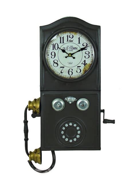 Buy Vintage Style Tin Telephone Wall Clock Kitchen Retro