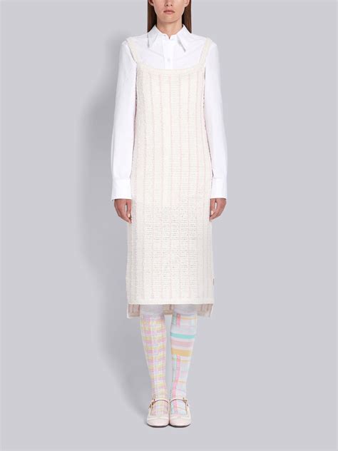 Vertical Stripe Shift Dress Thom Browne