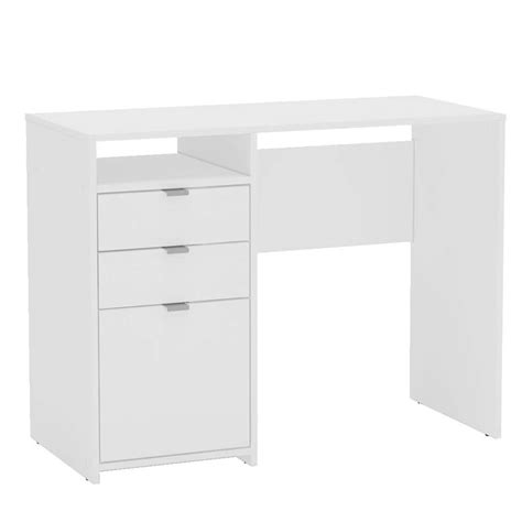 Bristol 39375 In Rectangular White 3 Drawer Writing Desk With Shelf
