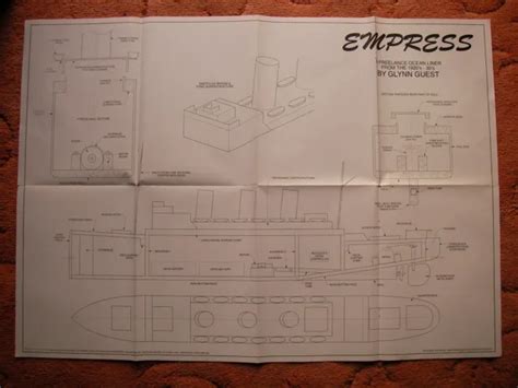 Model Boats Plan Of Empress A Semi Scale Liner Loa 24 Beam 3 601