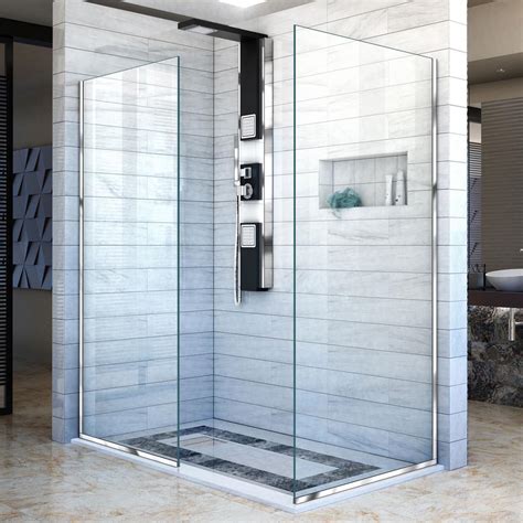 One of the fastest growing glazing trends and the ultimate in contemporary appearance. DreamLine Linea 34 in. x 34 in. x 72 in. Semi-Frameless ...