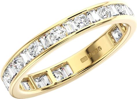 Mm Channel Set Round Baguette Cut Diamond Full Eternity Ring In