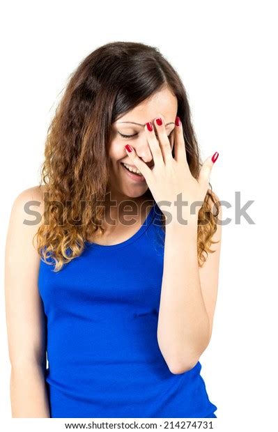 Embarrassed Girl Covers Her Face Palm Foto Stock 214274731 Shutterstock