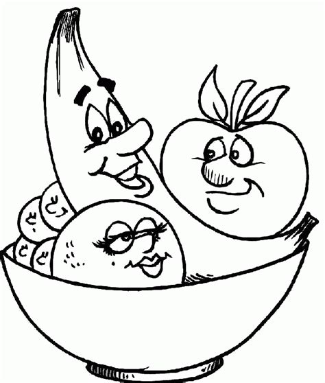 printable fruits  vegetables coloring page  kids coloring home