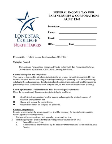 Acnt 1347 Lone Star College System
