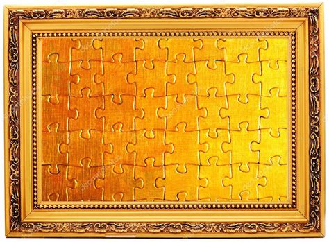 Without learning, during schooling, about the correct process, map and skills needed to traverse the journey of life happily, we have been incorrectly believing in a. Gold old frames with puzzle — Stock Photo © R-studio #1037427