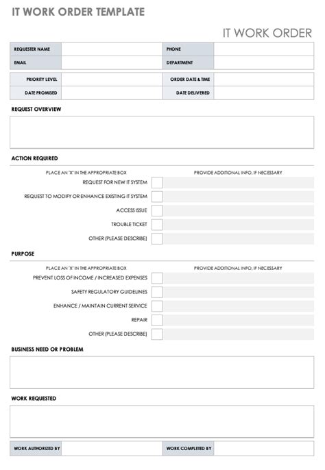 Service Order Form Template Database