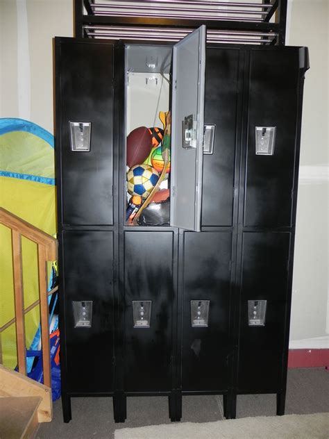 Spray Painted Old Lockers For The Garage Original Plan Was To Put Them